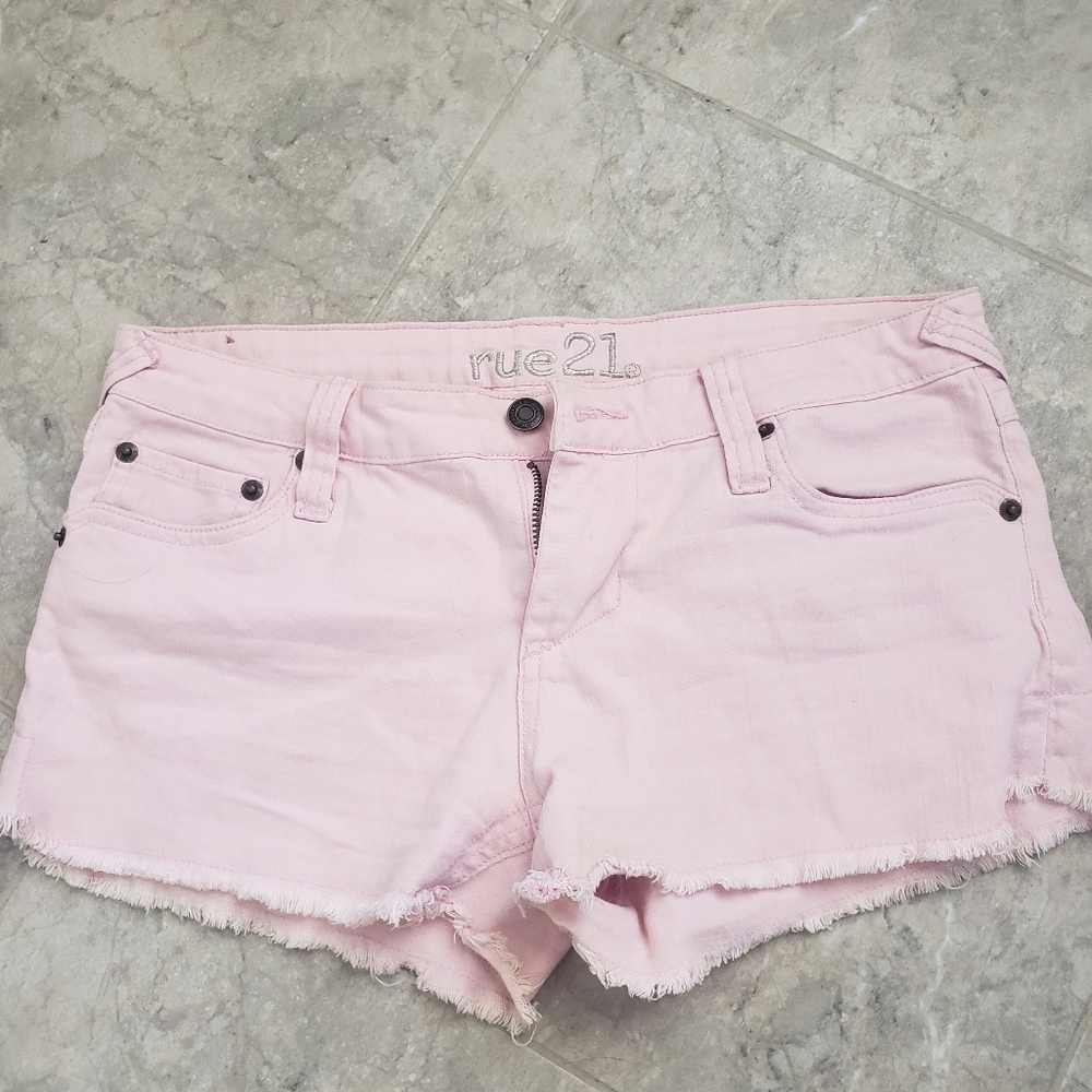 Pink denim shorts size 5/6
